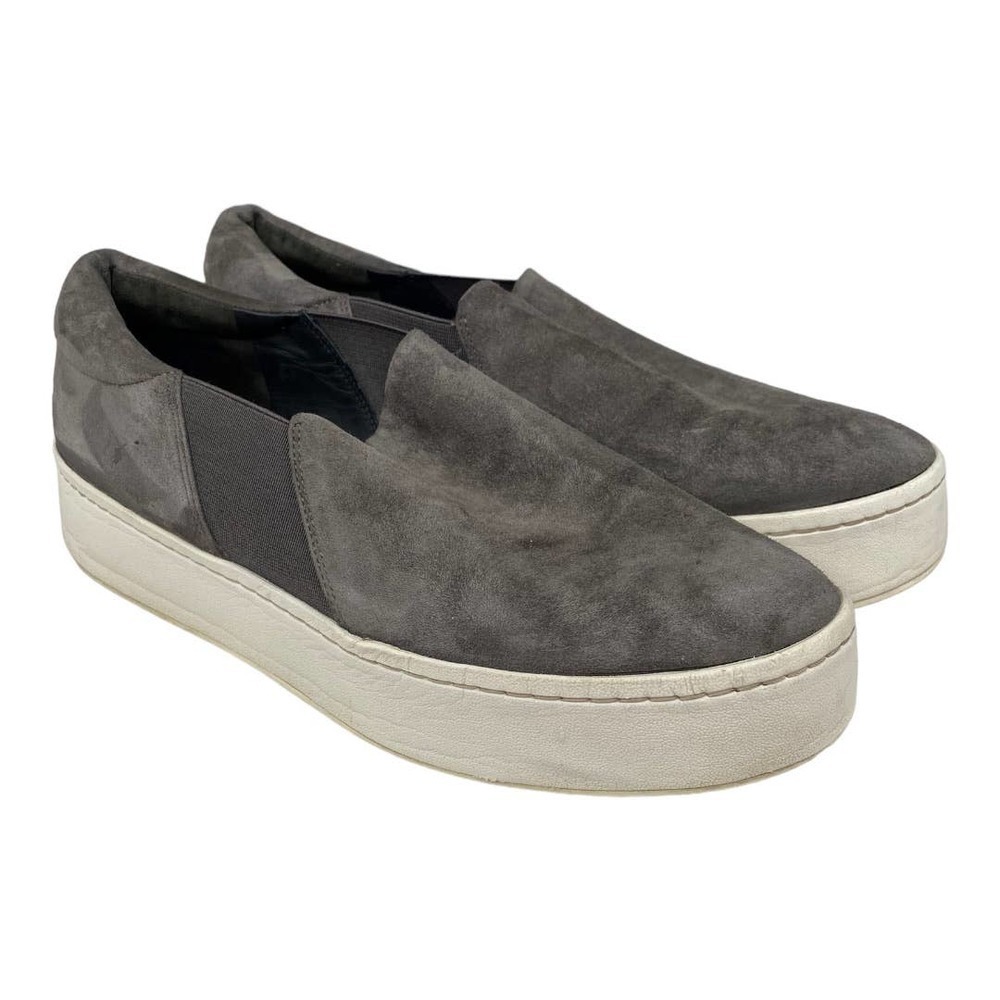 Vince Women's Warren Slip On Gray Suede Leather Loafer Sneakers- Size 8.5